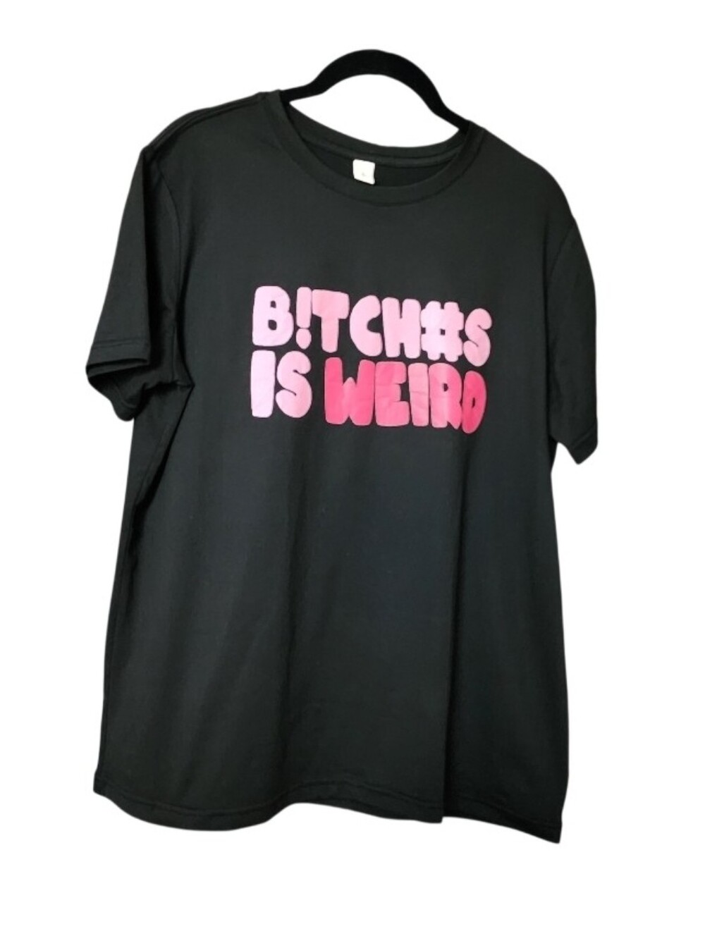 Black Tee with Pink Graphic